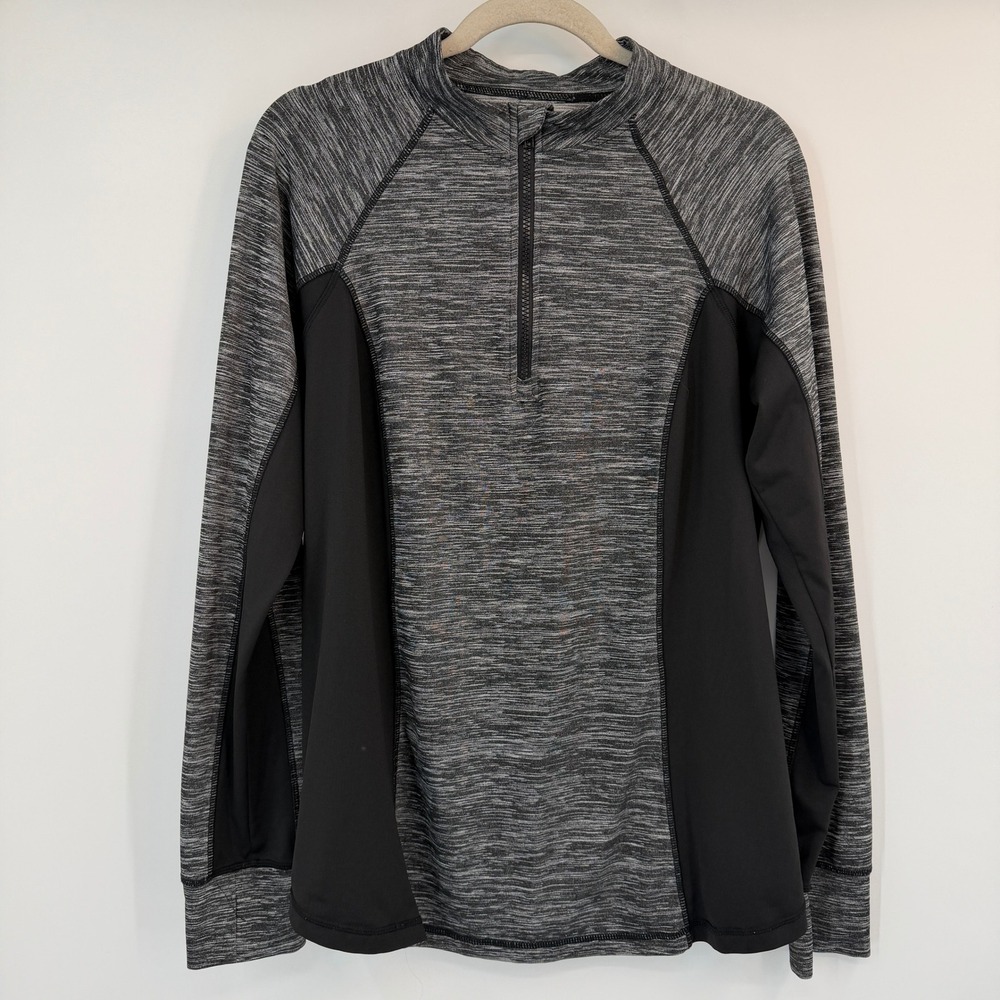 Torrid Active Gray Space Dye Quarter Zip Pullover Long Sleeve Top Plus Size 1X